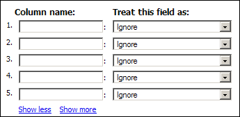 Screenshot of form elements