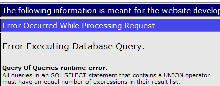query of query error